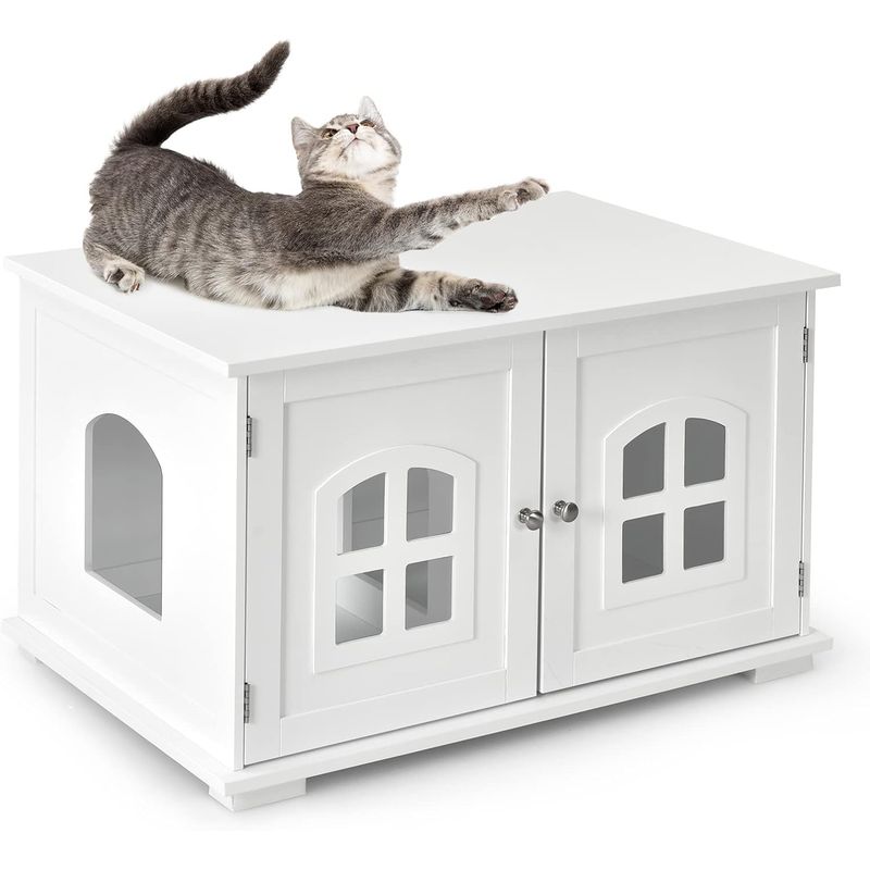 GIANTEX Katzenklo, Katzentoilettenmöbel mit Belüftungslöchern