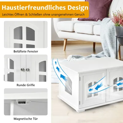 GIANTEX Katzenklo, Katzentoilettenmöbel mit Belüftungslöchern GIANTEX Katzenklo, Katzentoilettenmöbel mit Belüftungslöchern