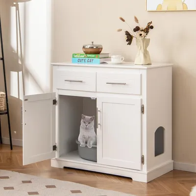 GIANTEX Maison de Toilette en Bois pour Chat