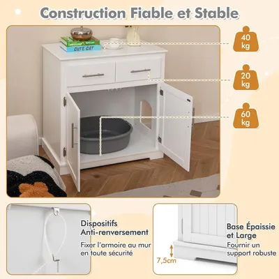 GIANTEX Maison de Toilette en Bois pour Chat