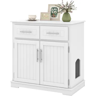 GIANTEX Maison de Toilette en Bois pour Chat GIANTEX Maison de Toilette en Bois pour Chat