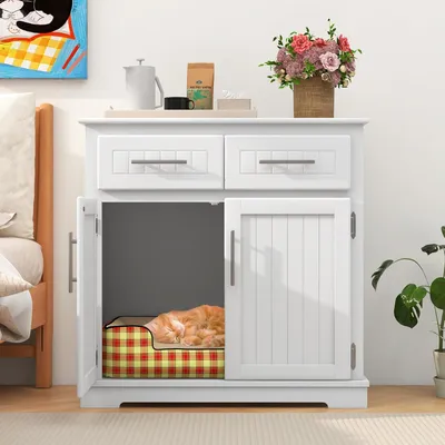 GIANTEX Maison de Toilette en Bois pour Chat