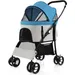 GIANTEX Poussette pour Chien Chat 3 en 1, Pliable, Siège Voiture Amovible