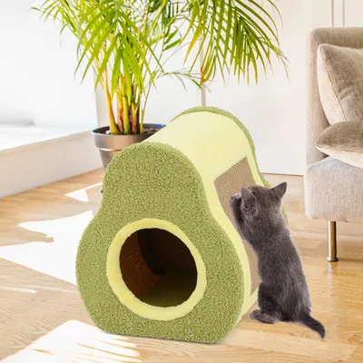 GIANTEX Kratzbaum Für Katzen In Avocado-Form Mit Matte,Großzügiger Einstieg GIANTEX Kratzbaum Für Katzen In Avocado-Form Mit Matte,Großzügiger Einstieg