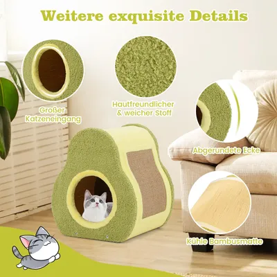 GIANTEX Kratzbaum Für Katzen In Avocado-Form Mit Matte,Großzügiger Einstieg GIANTEX Kratzbaum Für Katzen In Avocado-Form Mit Matte,Großzügiger Einstieg