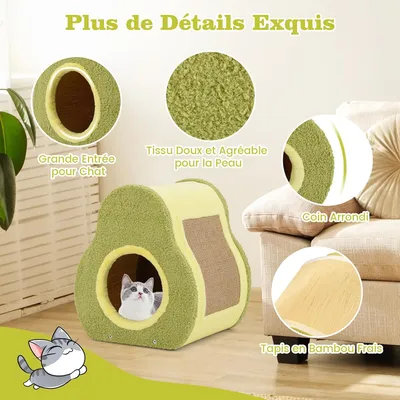 GIANTEX Griffoir pour Chats en Forme d'Avocat avec Tapis, Entrée Spacieuse