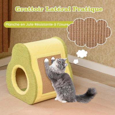 GIANTEX Griffoir pour Chats en Forme d'Avocat avec Tapis, Entrée Spacieuse