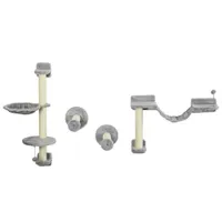 PawHut - mur d'escalade plateformes pour chat multi-équipement - gris