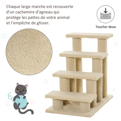 PawHut - escalier chat 4 marches