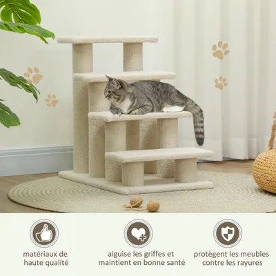PawHut - escalier chat 4 marches