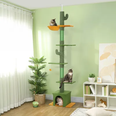 PawHut - arbre à chat poteau design cactus