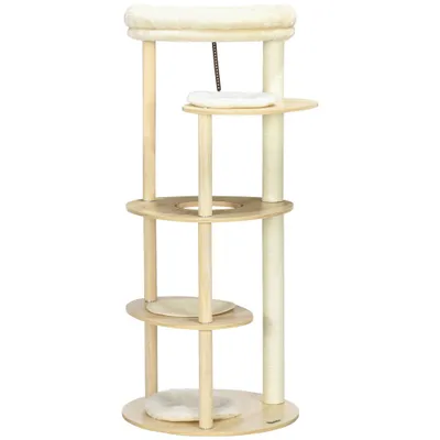 PawHut ? Arbre à chat style nordique coussins bois pin bois clair