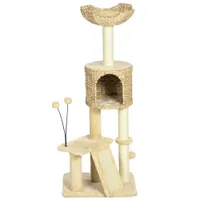 PawHut - arbre à chat style cosy chic H.116 cm - beige