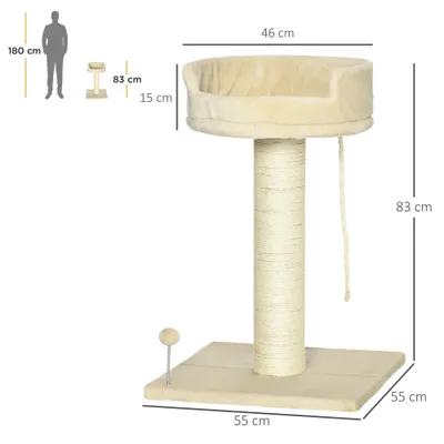 PawHut - arbre à chat multi-équipement H.83 cm - beige
