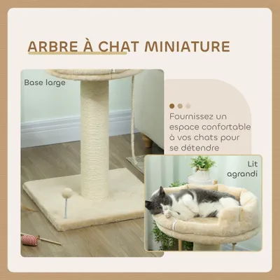 PawHut - arbre à chat multi-équipement H.83 cm - beige