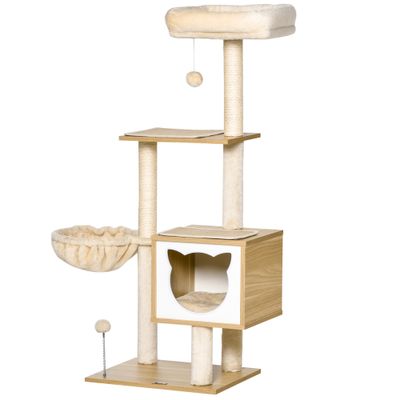 PawHut - arbre à chat multi-équipement H.126 cm - beige
