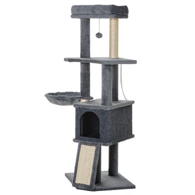 PawHut - arbre à chat multi-équipement H.127 cm - gris