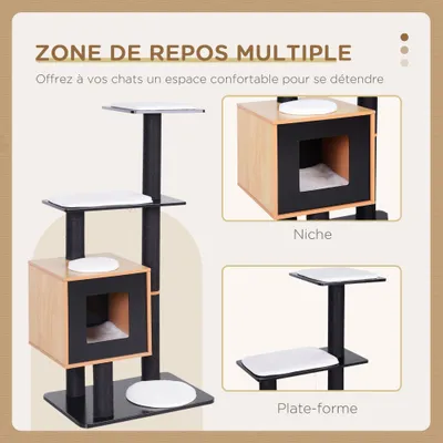 PawHut ? Arbre à chat design griffoirs niche plateformes boules