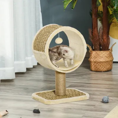 PawHut - arbre à chat style cosy chic H.56 cm - beige PawHut - arbre à chat style cosy chic H.56 cm - beige