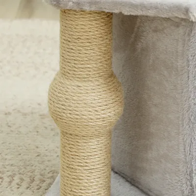 PawHut - arbre à chat multi-équipement H.66 cm - gris PawHut - arbre à chat multi-équipement H.66 cm - gris