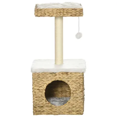 PawHut - Arbre à chat style cosy chic jacinthe d'eau peluche fourrure