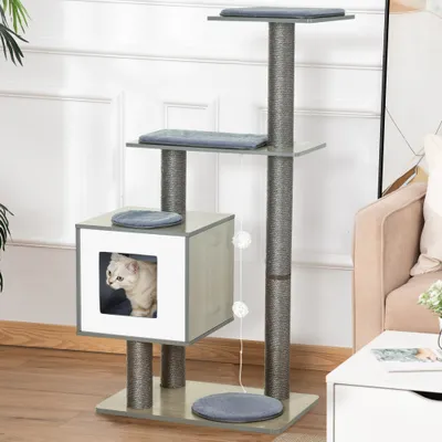 PawHut ? Arbre à chat design griffoirs niche plateformes boules