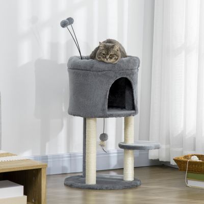 PawHut - arbre à chat multi-équipement H.73 cm - gris