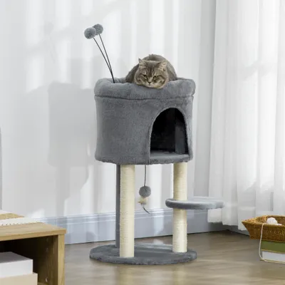 PawHut - arbre à chat multi-équipement H.73 cm - gris