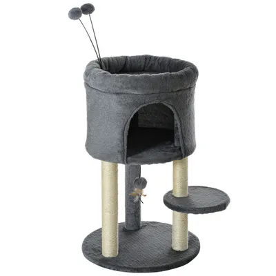 PawHut - arbre à chat multi-équipement H.73 cm - gris