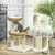 PawHut - arbre à chat style bohème aspect rotin tressé H.75 cm - beige