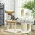 PawHut - arbre à chat style bohème aspect rotin tressé H.75 cm - beige