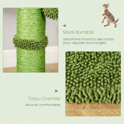 PawHut - arbre à chat design cactus H.60 cm - vert