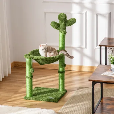 PawHut - arbre à chat design cactus H.60 cm - vert