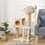 PawHut - arbre à chat style cosy chic H.100 cm - crème beige PawHut - arbre à chat style cosy chic H.100 cm - crème beige
