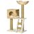 PawHut - arbre à chat style cosy chic H.100 cm - crème beige