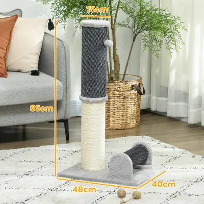 PawHut - arbre à chat multi-équipement H.85 cm - gris