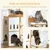 PawHut - arbre à chat multi-équipement H.133 cm - blanc hêtre clair
