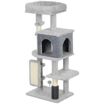 PawHut - arbre à chat multi-équipement H.104 cm - gris