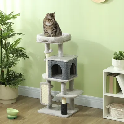 PawHut - arbre à chat multi-équipement H.104 cm - gris