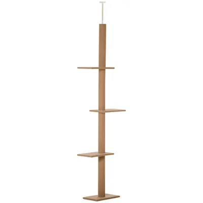 PawHut - arbre à chat poteau 4 niveaux H.228-260 cm - marron PawHut - arbre à chat poteau 4 niveaux H.228-260 cm - marron