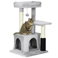 PawHut - arbre à chat multi-équipement H.80 cm - gris