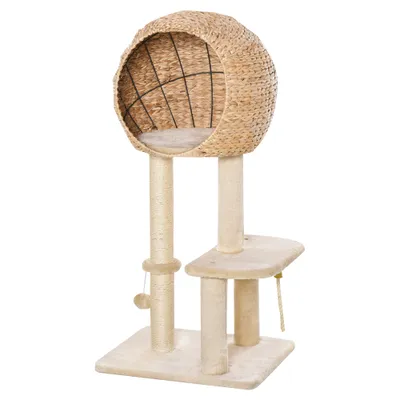 PawHut - arbre à chat multi-équipement H.100 cm - beige