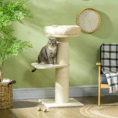 PawHut - arbre à chat multi-équipement H.105 cm - beige PawHut - arbre à chat multi-équipement H.105 cm - beige