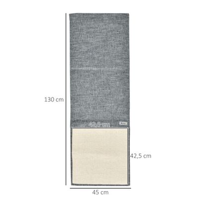 PawHut ? Lot de 2 tapis griffoir chat de canapé sol ou mur gris