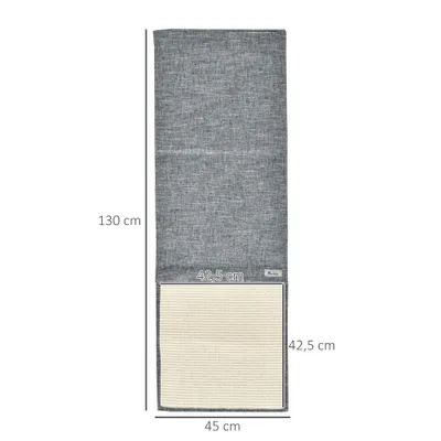 PawHut - lot de 2 tapis à griffer dim. L.130 x l.45 cm - gris