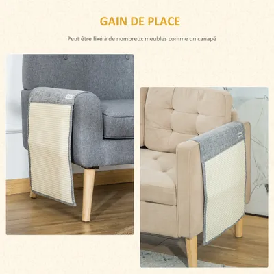 PawHut - lot de 2 tapis à griffer dim. L.130 x l.45 cm - gris PawHut - lot de 2 tapis à griffer dim. L.130 x l.45 cm - gris