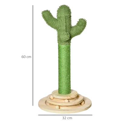 PawHut - griffoir chat design cactus H.60 cm - vert