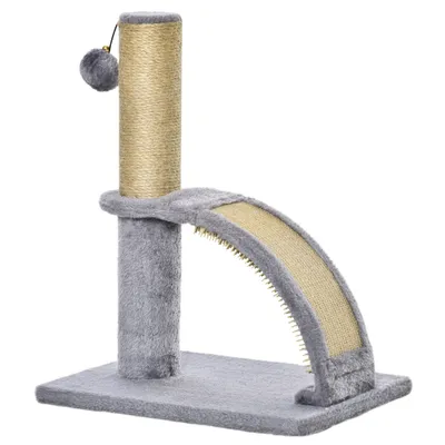 PawHut ? Arbre à chat griffoir jeu boule + demi-arc de massage