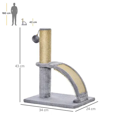 PawHut - arbre à chat multi-équipement H.43 cm - gris