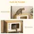 PawHut - niche pour chat design poste télévision H.43 cm - bois clair blanc
